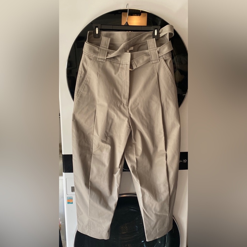 NWT Tibi greige double waist balloon leg pants 10
